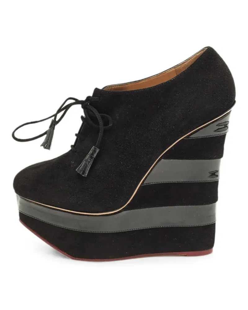 Charlotte Olympia Martha wedge ankle pumps - Schwarz Schwarz