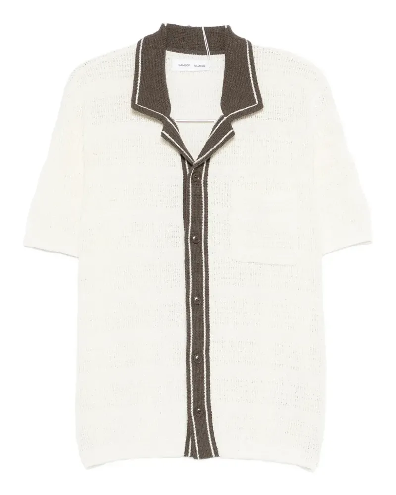 Samsøe & Samsøe Sapercy button trim polo shirt - Nude Nude