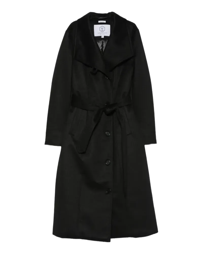 Norwegian Wool belted button-front coat - Schwarz Schwarz