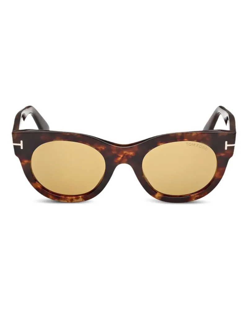 Tom Ford Sonnenbrille mit rundem Gestell - Braun Braun