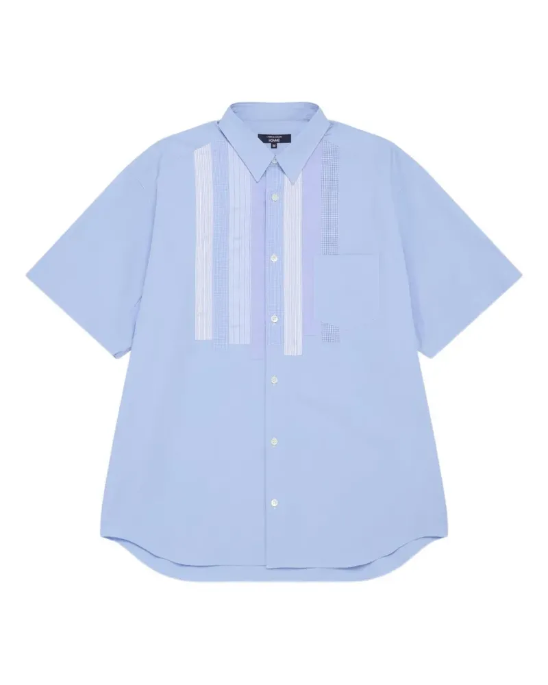 Comme des Garçons panelled short-sleeve shirt - Blau Blau