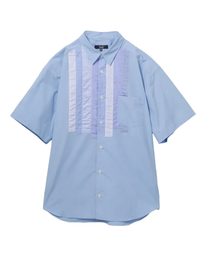 Comme des Garçons Gestreiftes Hemd mit Kontrasteinsätzen - Blau Blau