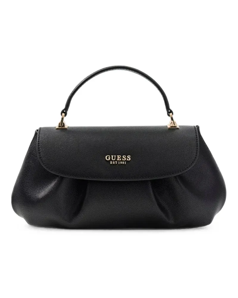 Guess Tote Bag aus gekörntem Leder - Schwarz Schwarz