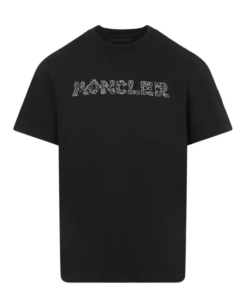 Moncler T-Shirt mit Logo - Schwarz Schwarz