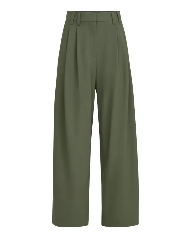 Brunello Cucinelli Klassische Tropical Luxury Wollhose mit Monili - Grün Grün