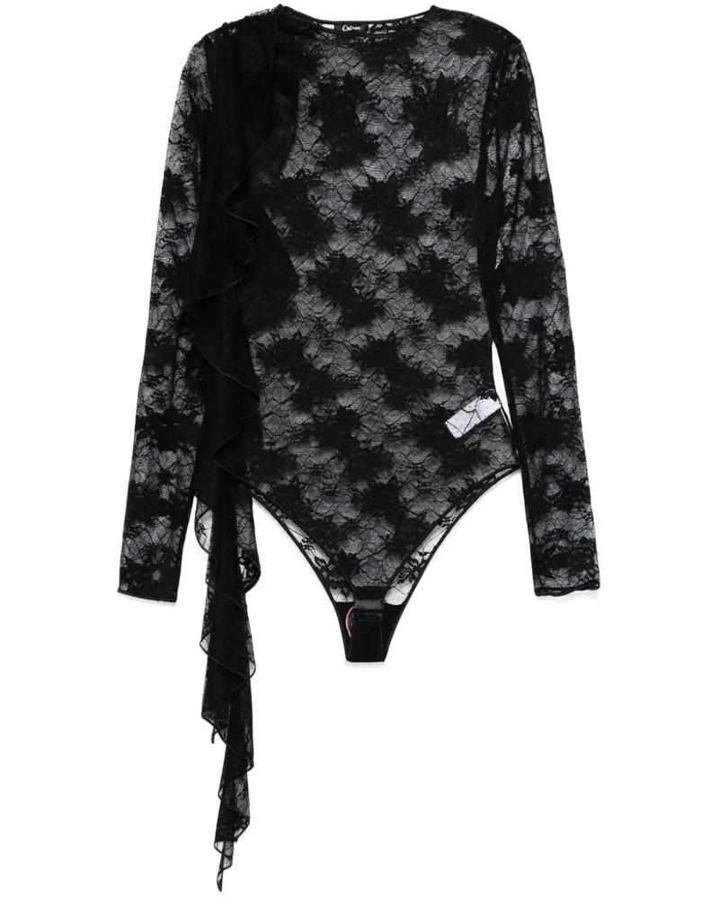 Oséree Body mit Schaldetail - Schwarz Schwarz
