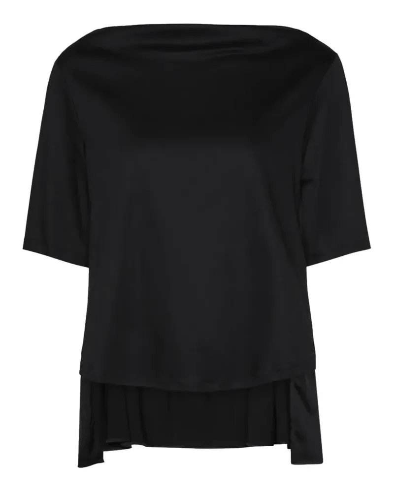 Elena Mirò boat-neck tiered top - Schwarz Schwarz