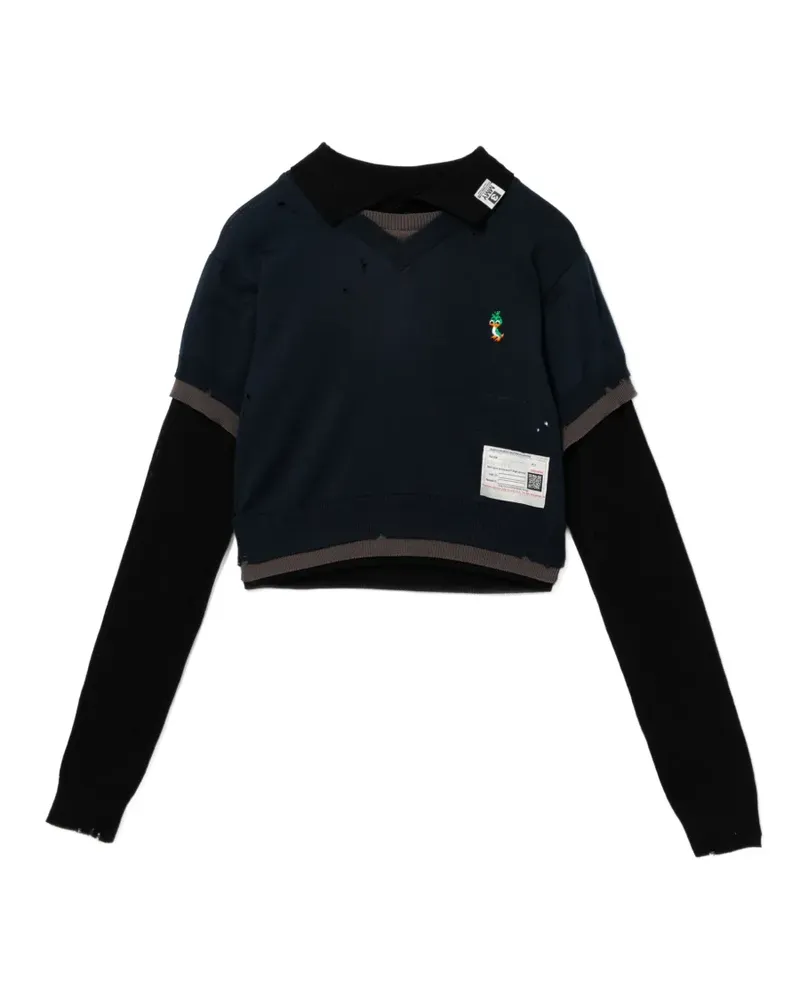 MIHARAYASUHIRO Pullover im Layering-Look - Blau Blau