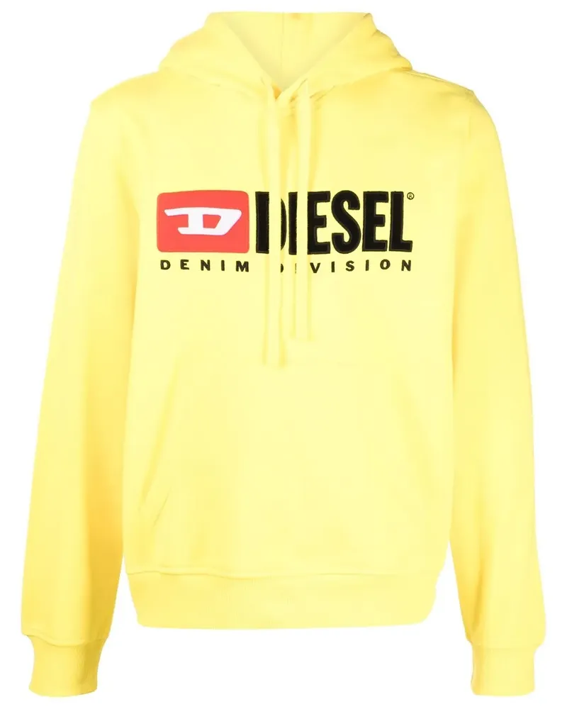 Diesel S-Ginn-Hood-Div Hoodie mit Logo-Applikation - Gelb Gelb