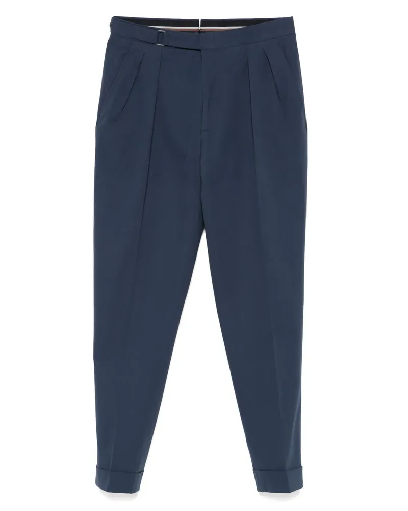 Canali Hose mit Bundfalten - Blau Blau