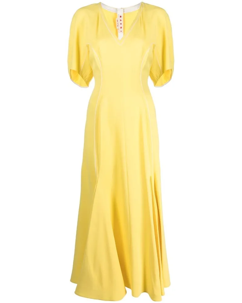 Marni Kleid mit V-Ausschnitt - Gelb Gelb