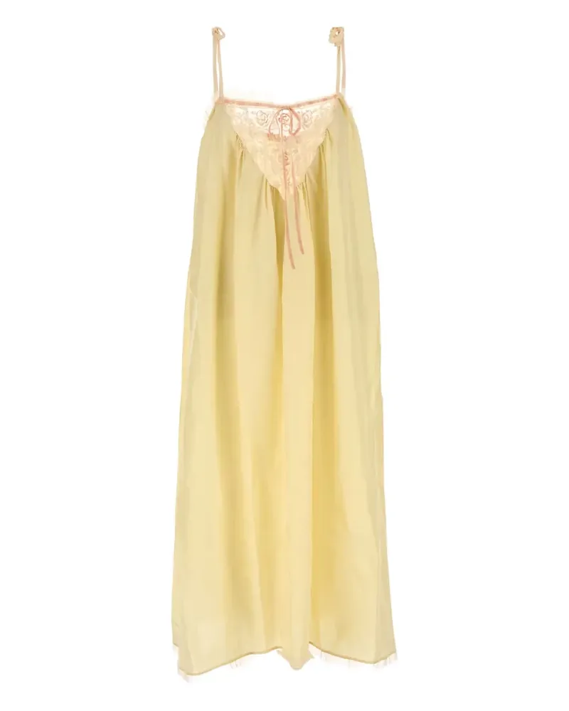 Chloé Minikleid mit Spitzenbesatz - Gelb Gelb