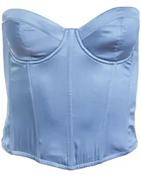 Fleur Du Mal Hamptons Bustier-Top aus Seide Blau