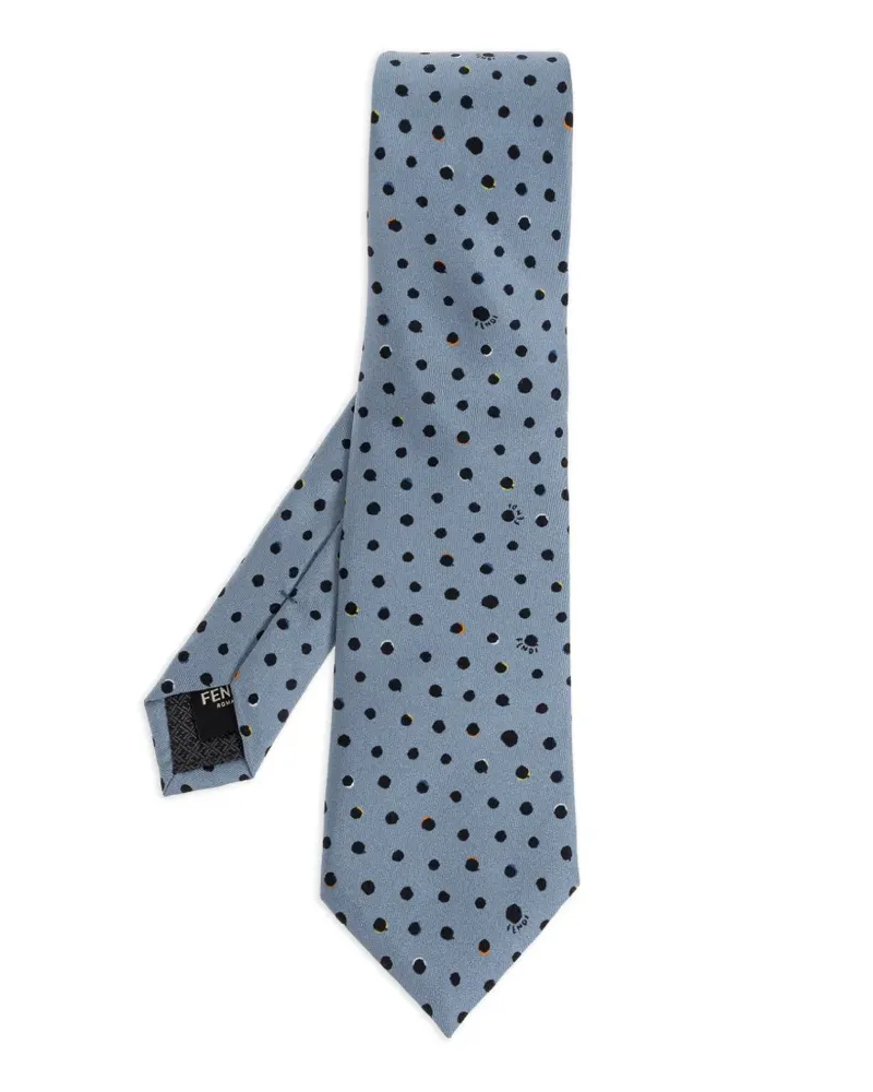 Fendi Seidenkrawatte mit Polka Dots - Blau Blau