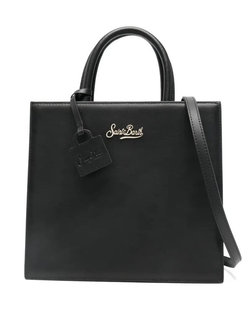 MC2 Saint Barth Midi-Tote Bag mit Logo - Schwarz Schwarz