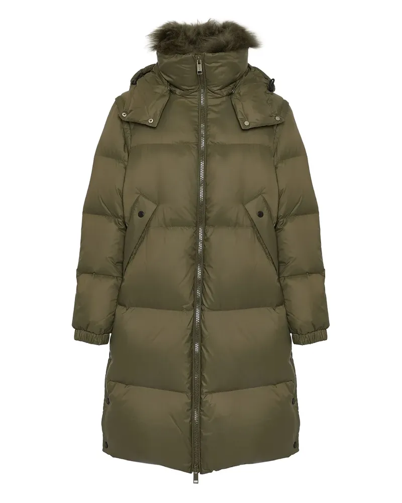 Yves Salomon Kapuzenmantel mit Shearling-Besatz - Grün Grün