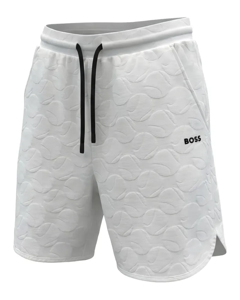 HUGO BOSS JT Member Shorts mit Jacquardmuster - Weiß Weiß
