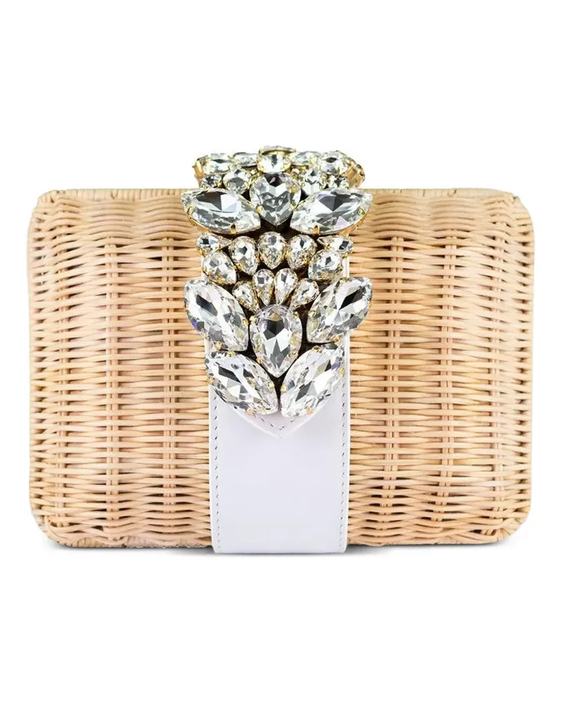 GEDEBE Capri Clutch mit Kristallen - Nude Nude