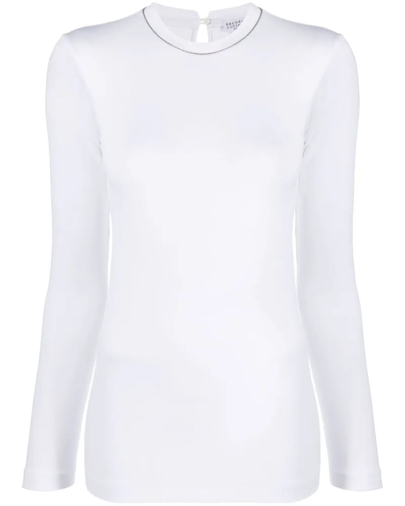 Brunello Cucinelli Oberteil mit langen Ärmeln - Weiß Weiß