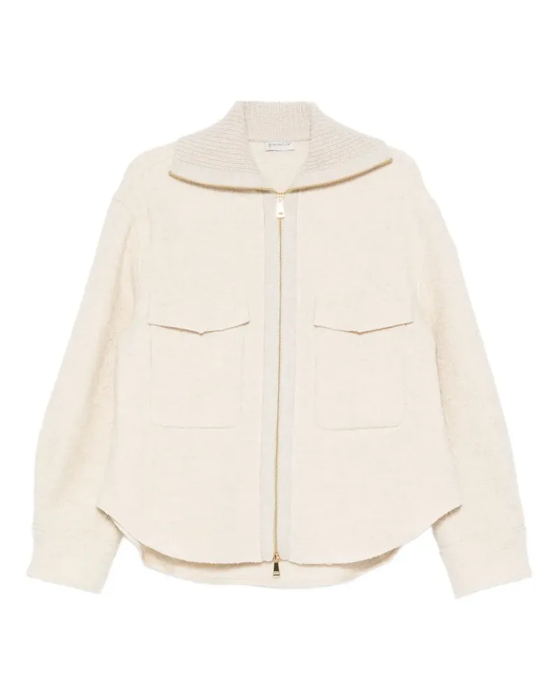 Moncler Bouclé-Jacke mit Reißverschluss - Nude Nude