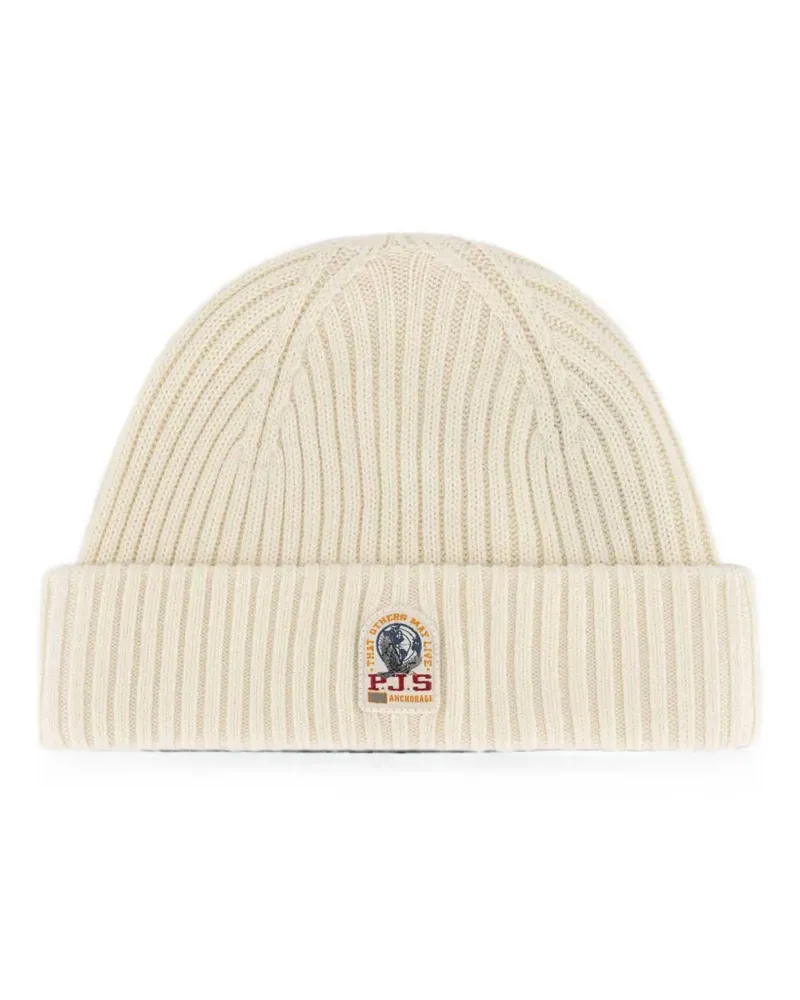Parajumpers Gerippte Beanie mit Logo-Patch - Nude Nude