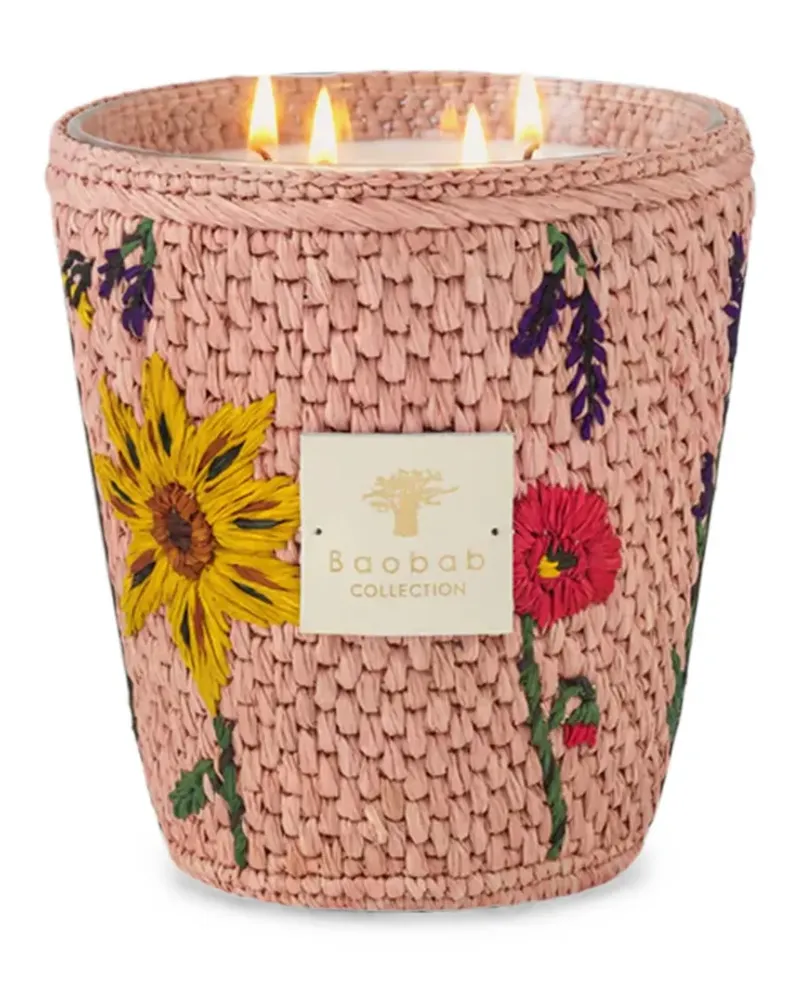 Baobab Collection Vony Kopelika Duftkerze mit Blumenstickerei (16cm) - Nude Nude