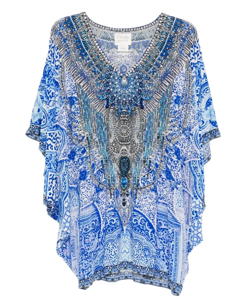 Camilla batwing-sleeves mini dress - Blau Blau