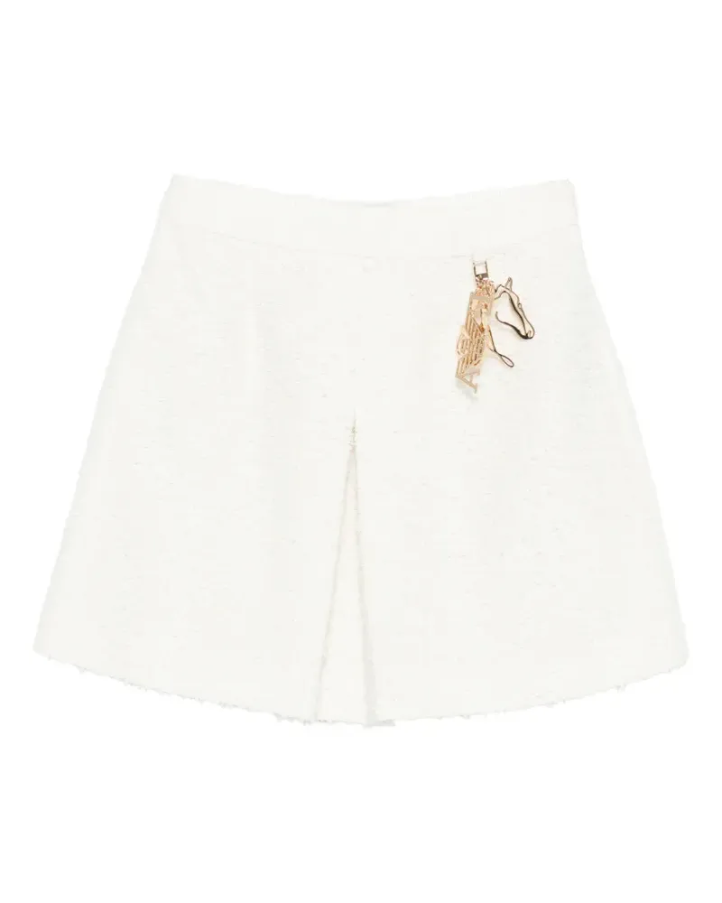 Emporio Armani logo-plaque mini skirt - Nude Nude