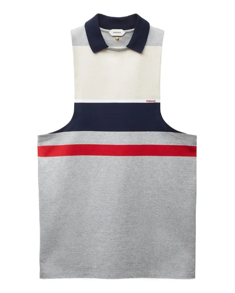 Versace striped cotton-jersey mini dress - Grau Grau