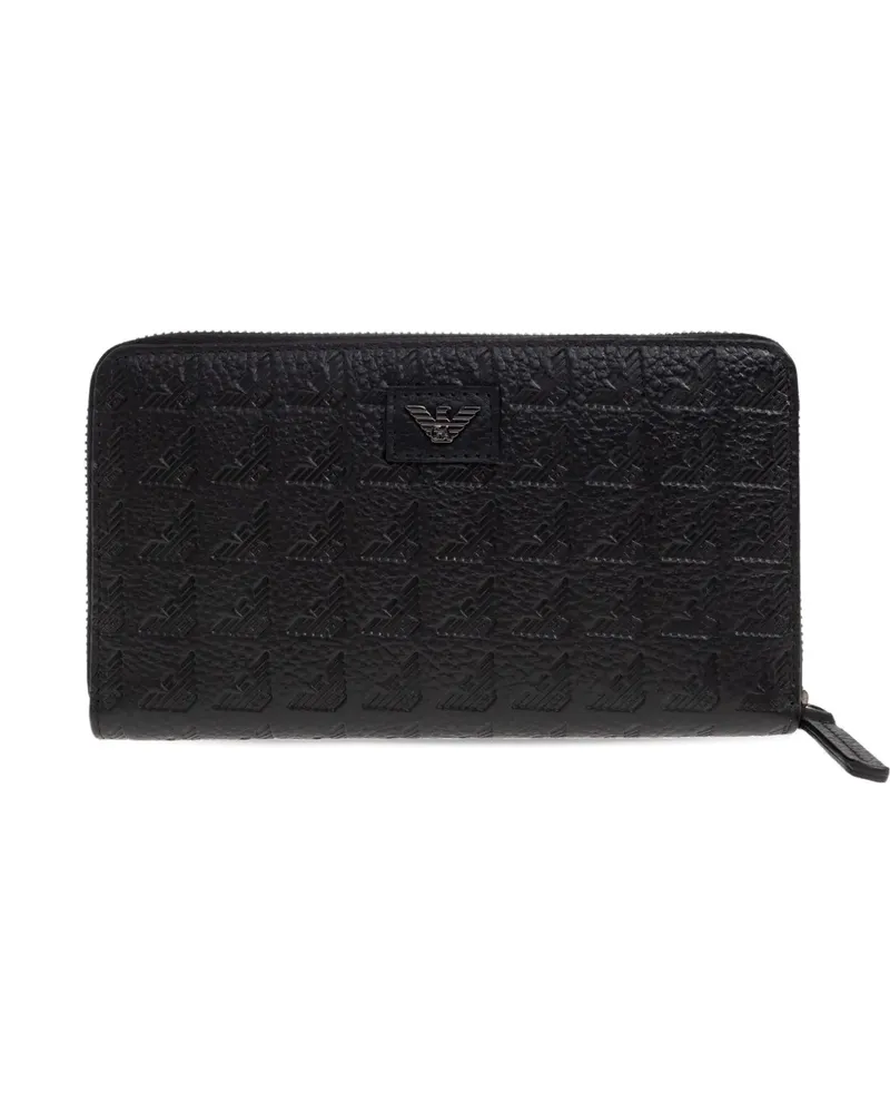 Emporio Armani Portemonnaie mit Adler-Logo - Schwarz Schwarz