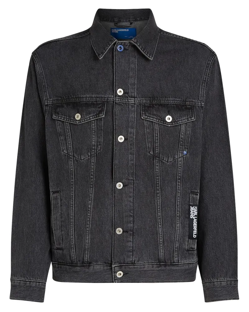 Karl Lagerfeld Jeansjacke mit Tokyo-Print - Grau Grau