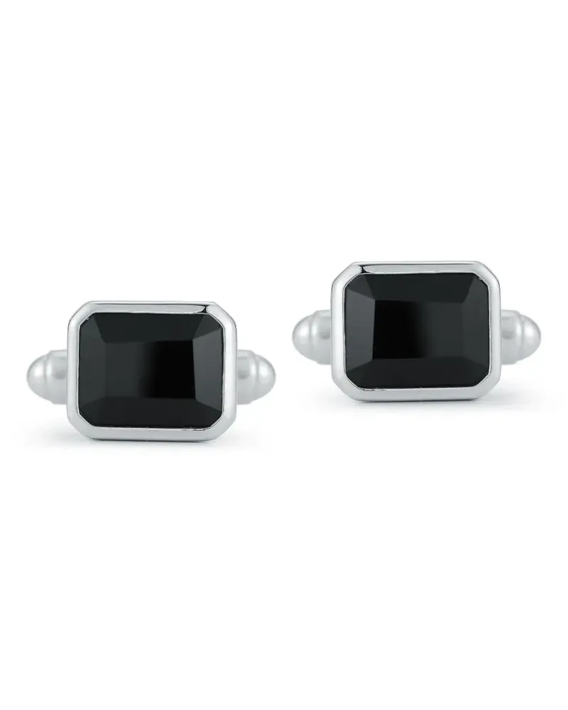 MATEO Manschettenknöpfe mit Onyx aus Sterlingsilber Silber