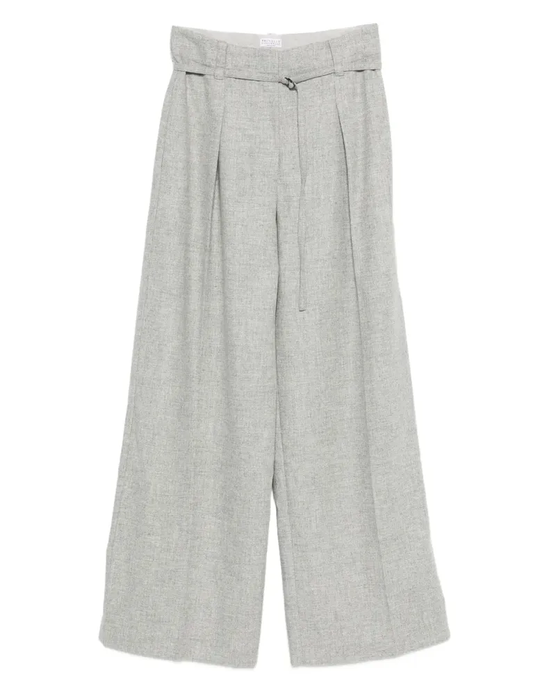 Brunello Cucinelli Plissierte Hose mit Gürtel - Grau Grau