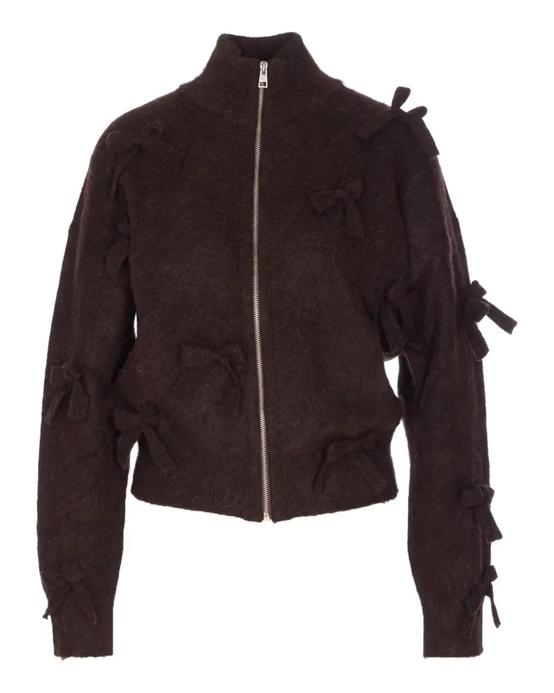 Aniye By bow-detail zip-front jacket - Braun Braun