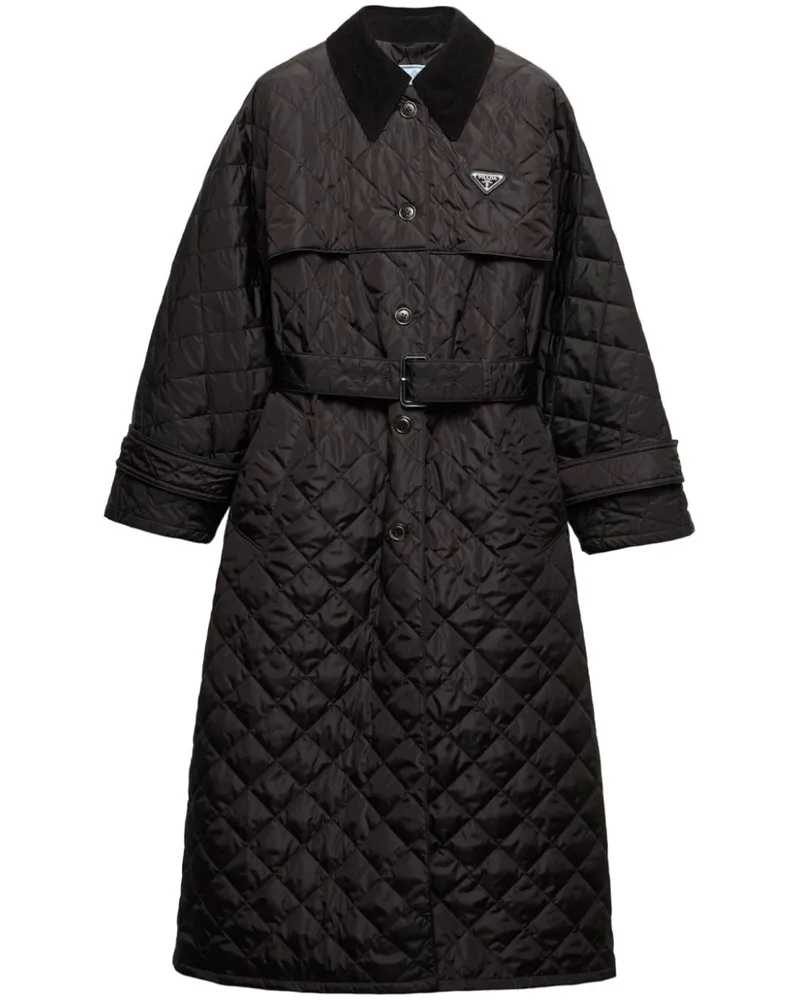 Prada Leichter Re-Nylon Trenchcoat - Schwarz Schwarz