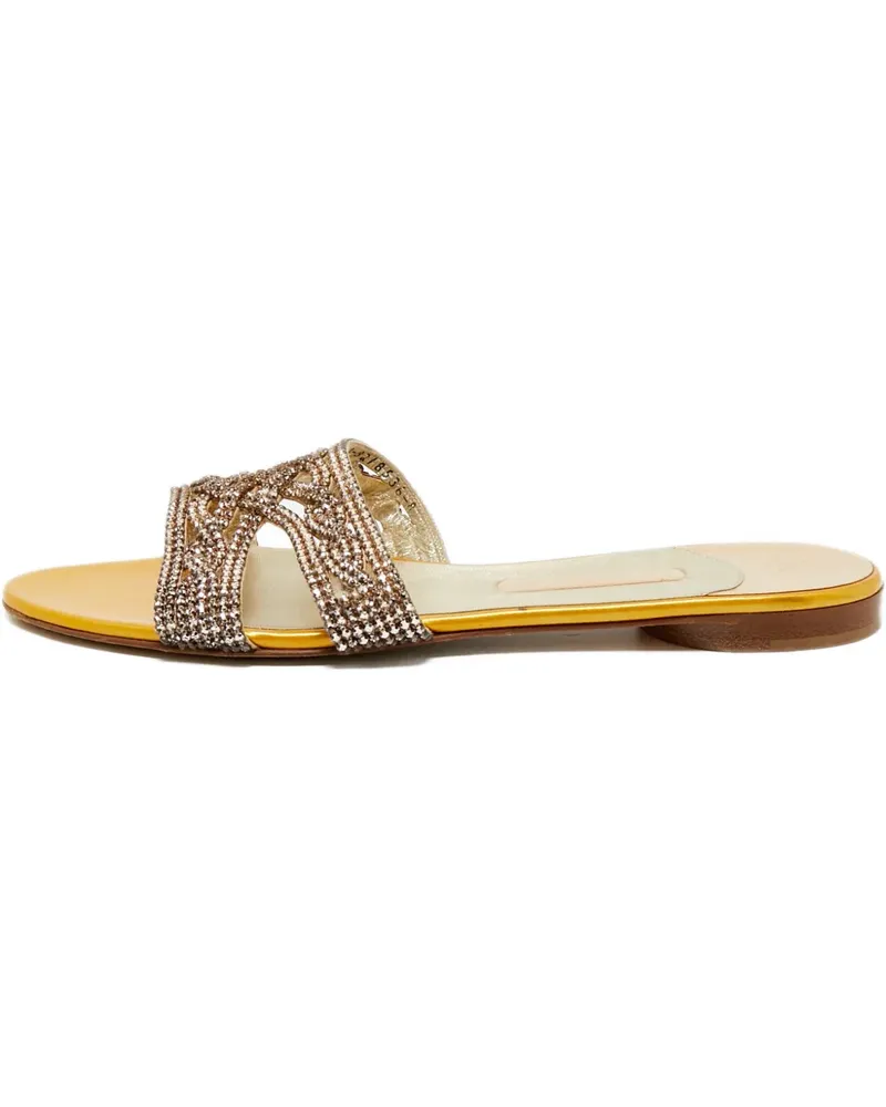 Gina crystal-embellishment flat sandals - Gelb Gelb