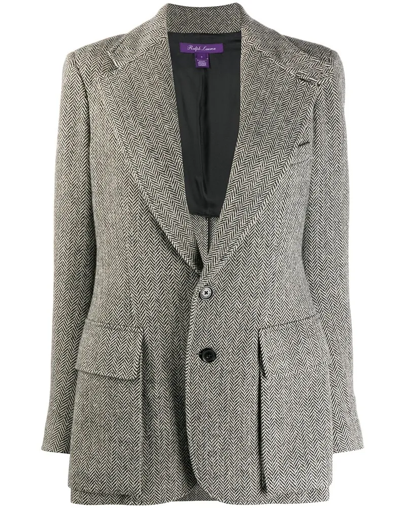 Ralph Lauren Blazer mit Fischgrätenmuster - Schwarz Schwarz