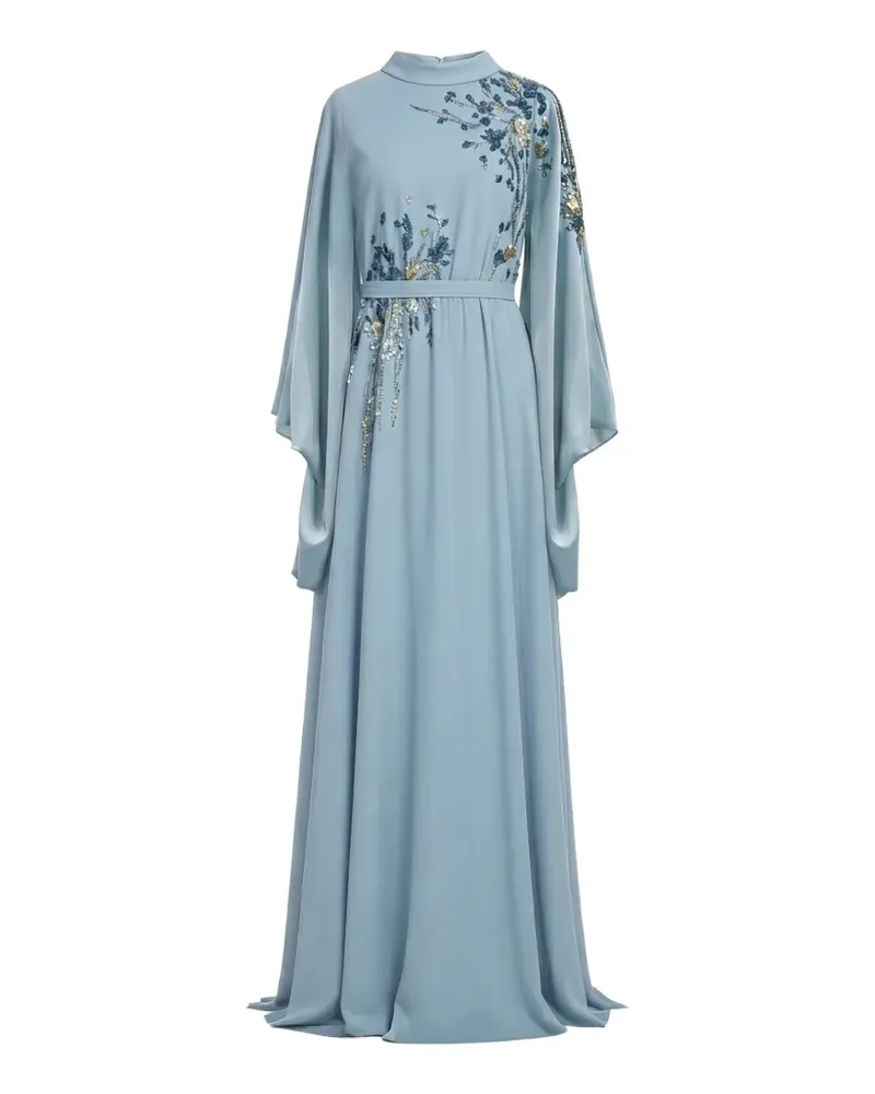 Saiid Kobeisy Besticktes Kleid mit Stehkragen - Blau Blau