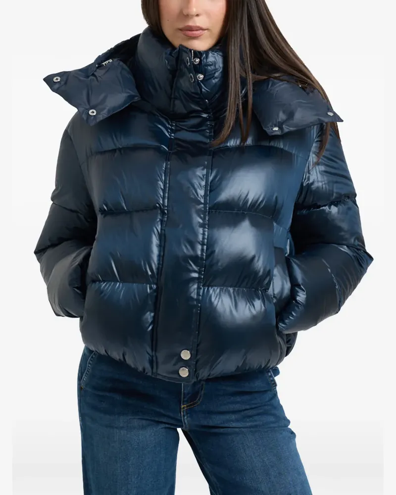 Patrizia Pepe quilted hooded puffer jacket - Blau Blau