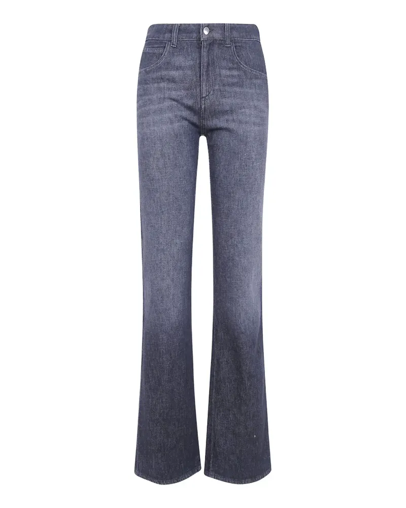 Emporio Armani Schlagjeans mit Logo-Schild - Blau Blau