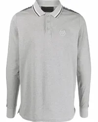 Philipp Plein Poloshirt mit Logo-Stickerei Grau