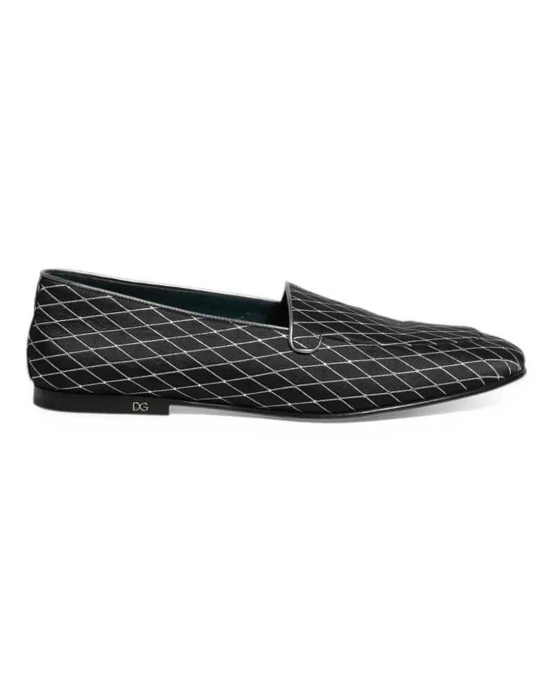 Dolce & Gabbana diamond-stitched slip-on loafers - Schwarz Schwarz