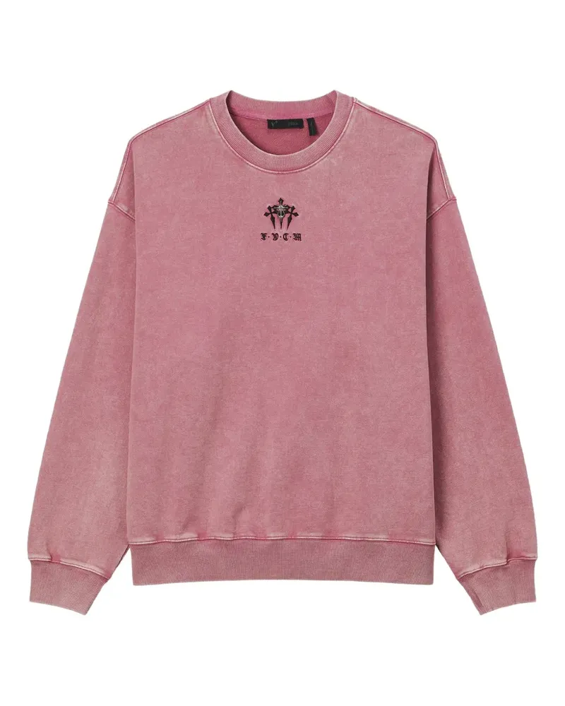 FIVE CM logo-print acid-wash sweatshirt - Rosa Rosa
