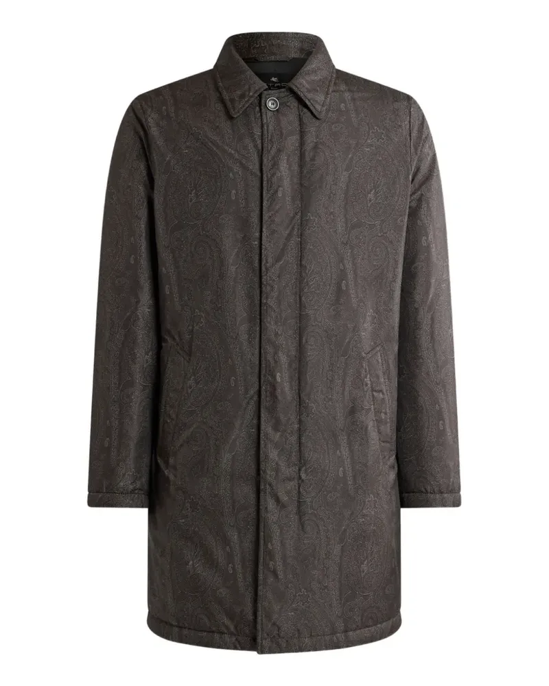 Etro padded raincoat with Arnica motif - Schwarz Schwarz