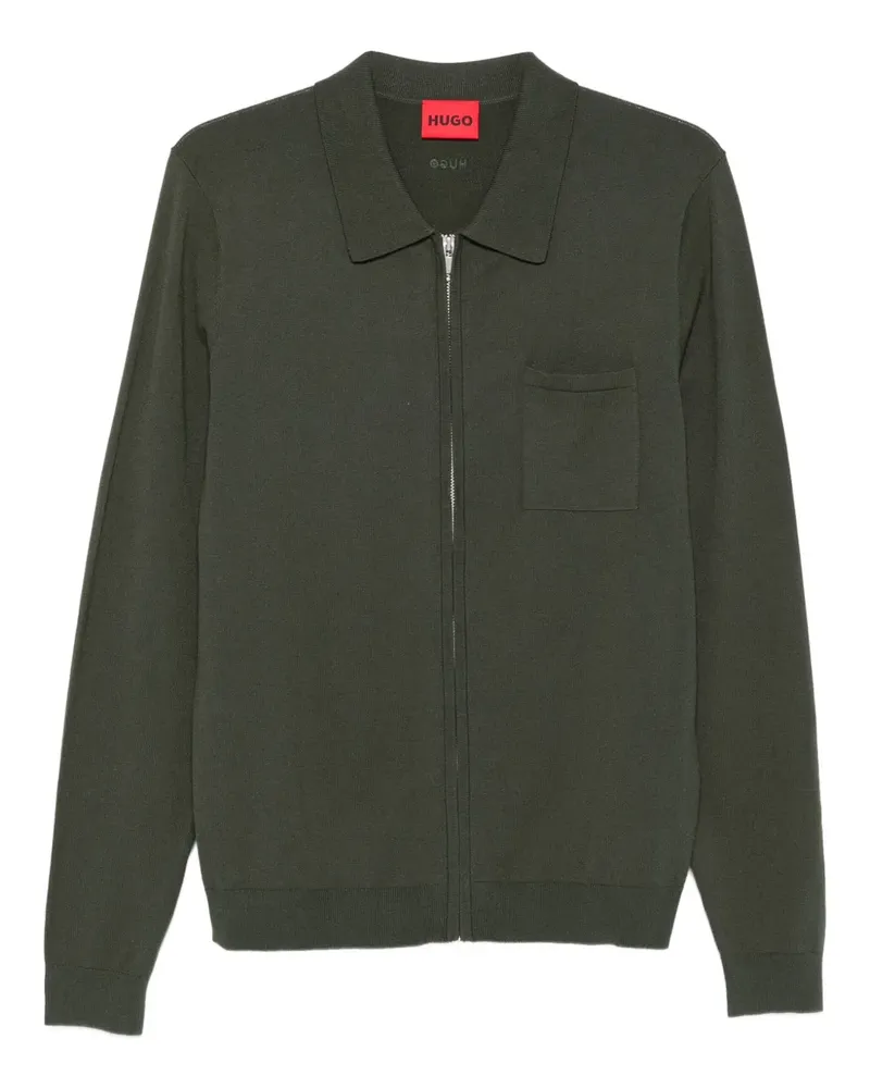 HUGO BOSS Cardigan mit Reißverschluss vorne - Grün Grün