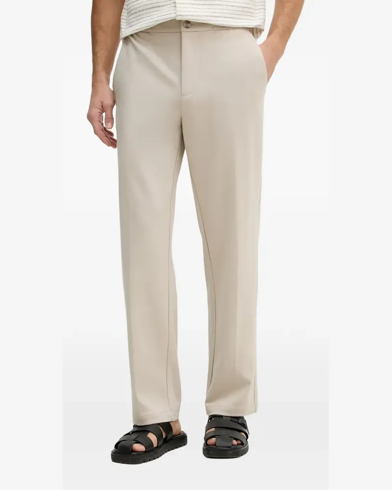 Guess logo-plaque straight-leg trousers - Nude Nude