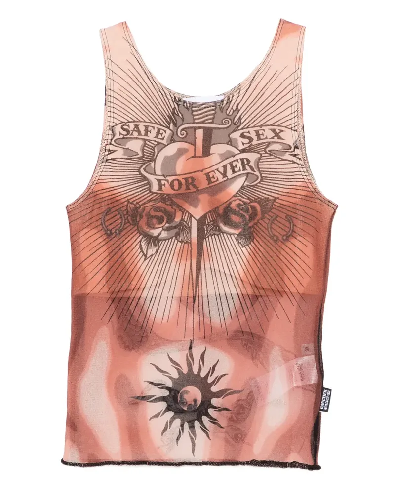 Jean Paul Gaultier Trägershirt mit grafischem Print - Nude Nude