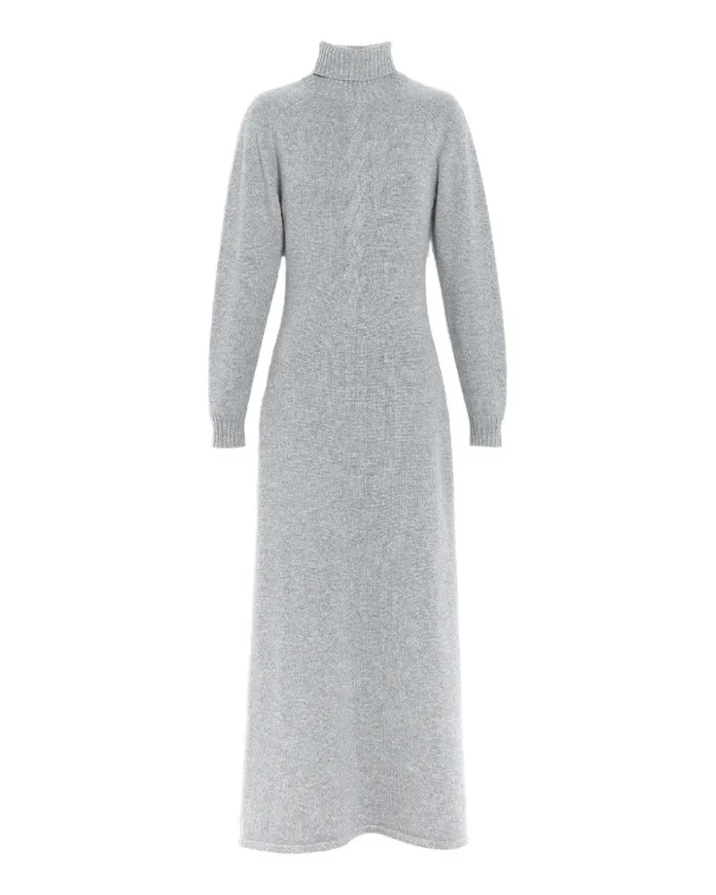 Barrie Rollkragenkleid mit Zopfmuster - Grau Grau