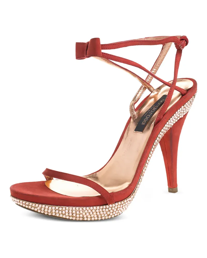 Sergio Rossi Plateau-Sandalen mit Kristallen - Rot Rot