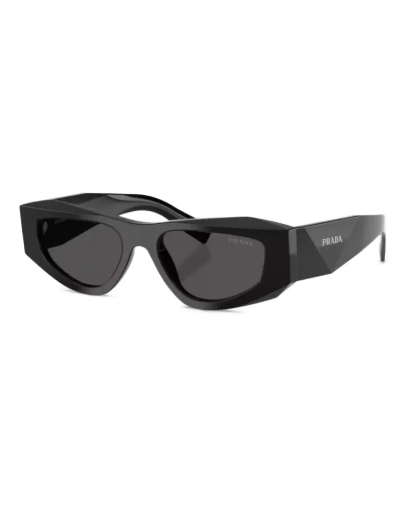 Prada Sonnenbrille mit geometrischem Gestell - Schwarz Schwarz
